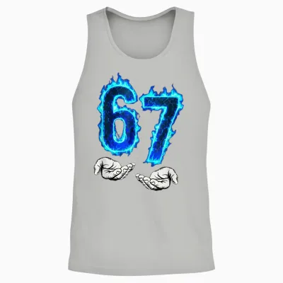 6 7 Meme Six Seven 67 Hands Meme Funny Men Girls Boys Unisex Tank Top - Ash