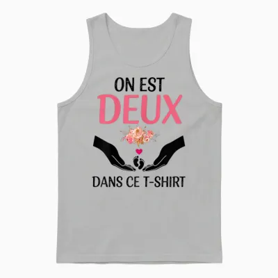 Pregnancy Announcement One Is Two in This Unisex Tank Top - Ash