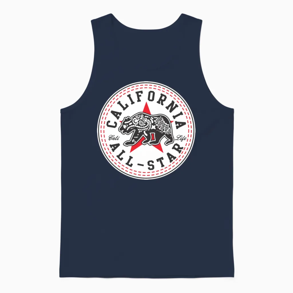 California Converse Black and Red Unisex Tank Top in Navy