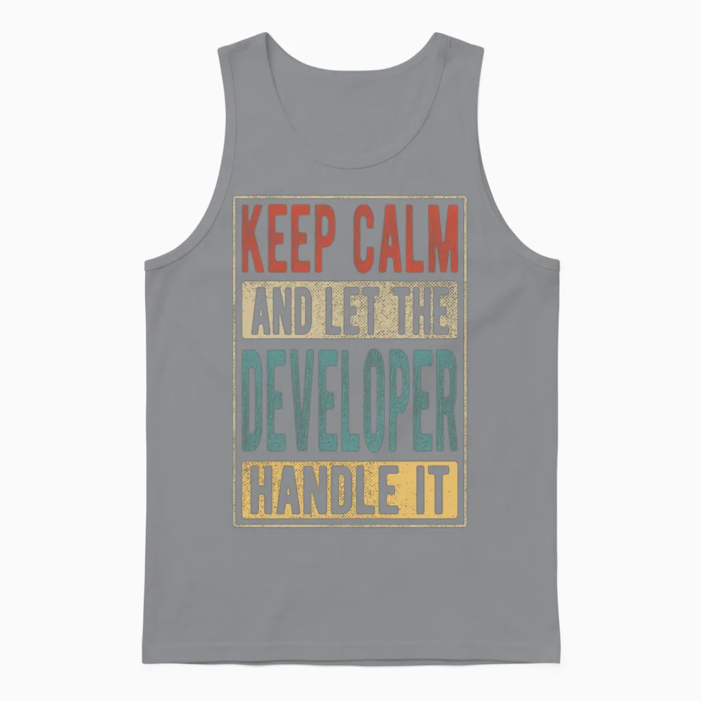 Developer Retro Gift Programmers & It Gift Unisex Tank Top in Sport Grey