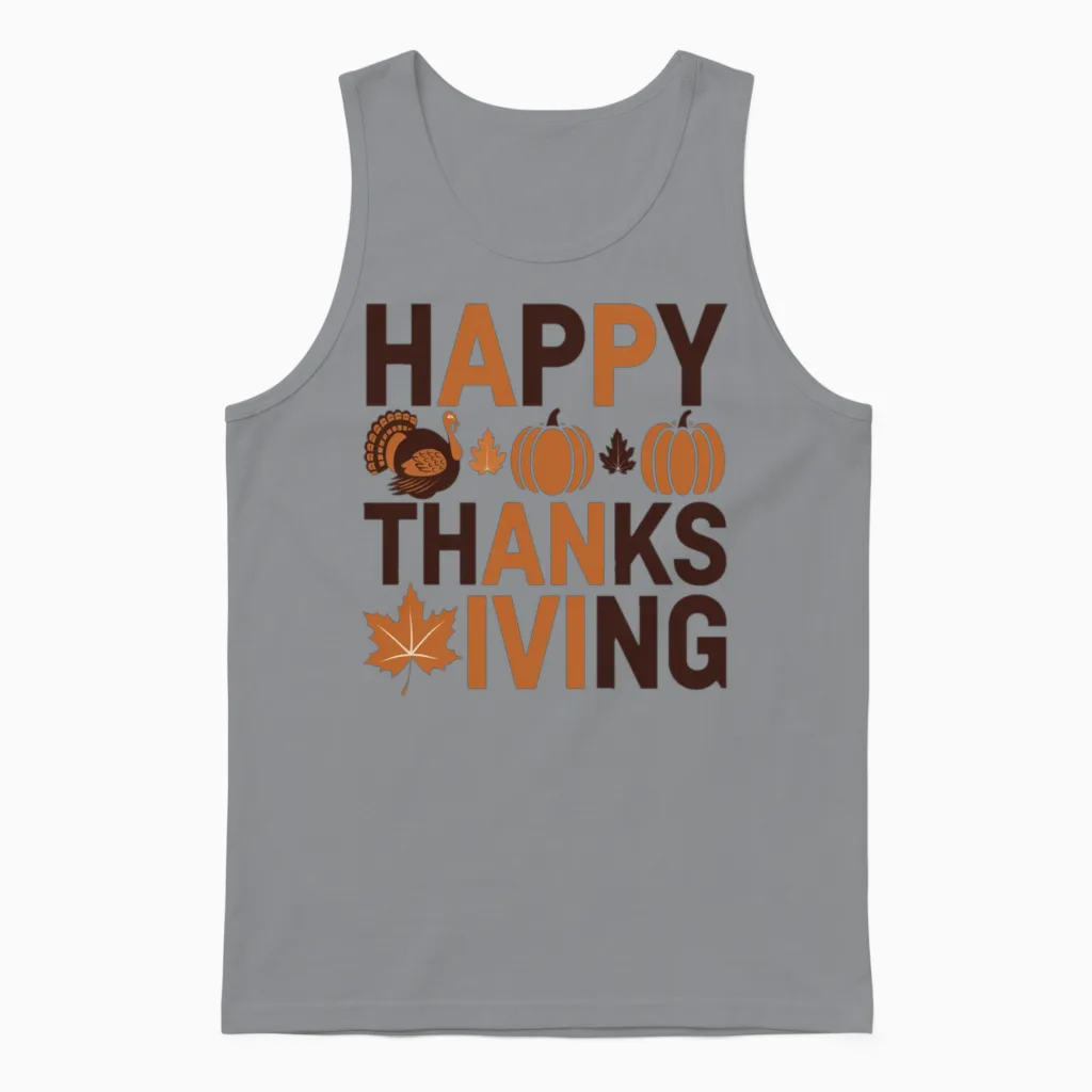 Happy Thanksgiving Unisex Tank Top - Sport Grey