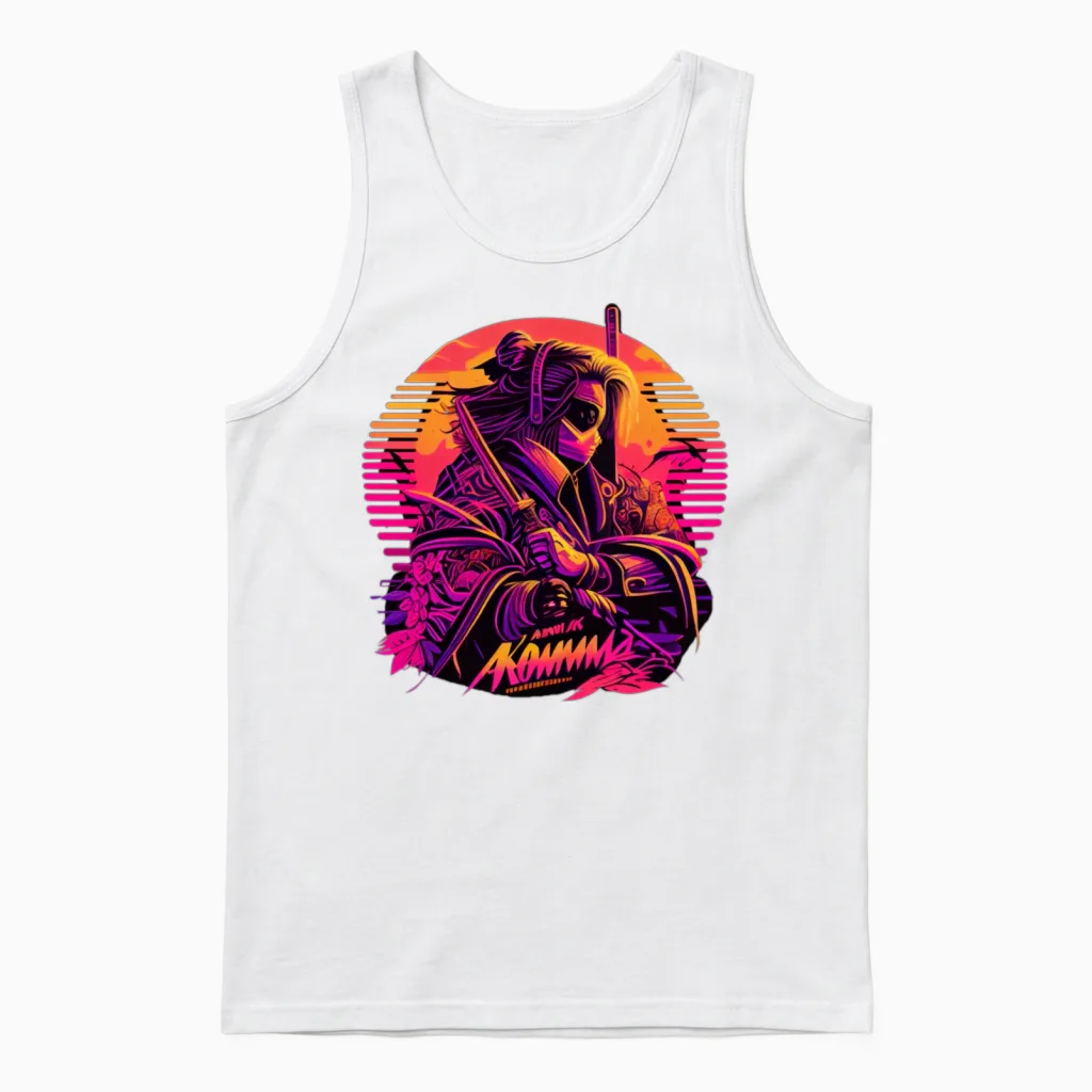 Samouraï Unisex Tank Top in White
