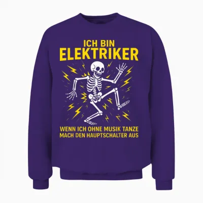 Men's T-Shirt with German Text "ich Bin Elektriker" [german Langu Unisex Sweatshirt - Purple
