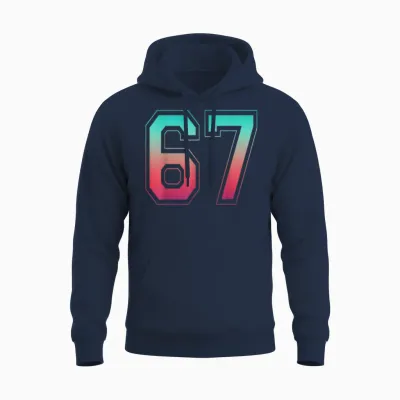 67 Meme Funny Six Seven Gen Alpha Trending 6 7 Unisex Hoodie - Navy