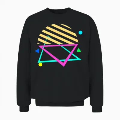 Retro Sunset Style 80s Unisex Sweatshirt - Black