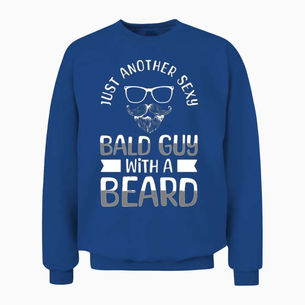 Bald Head Bald Man Manly Unisex Sweatshirt in Royal