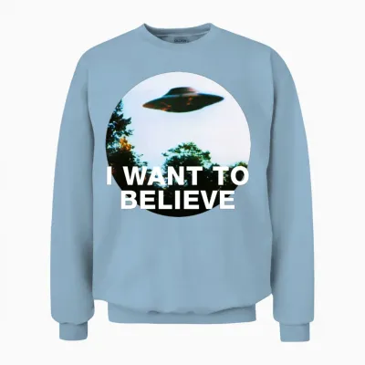 I Want to Believe. Original the X-Files Unisex Sweatshirt - Light Blue