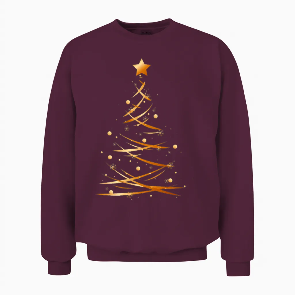 Christmas Fir Tree Unisex Sweatshirt in Maroon