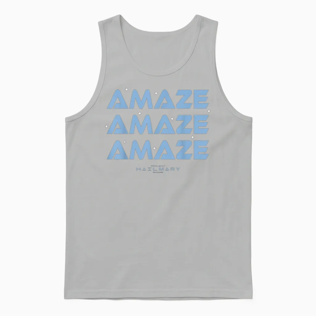 Project Hail Mary Amaze Repeat Typography Unisex Tank Top in Ash