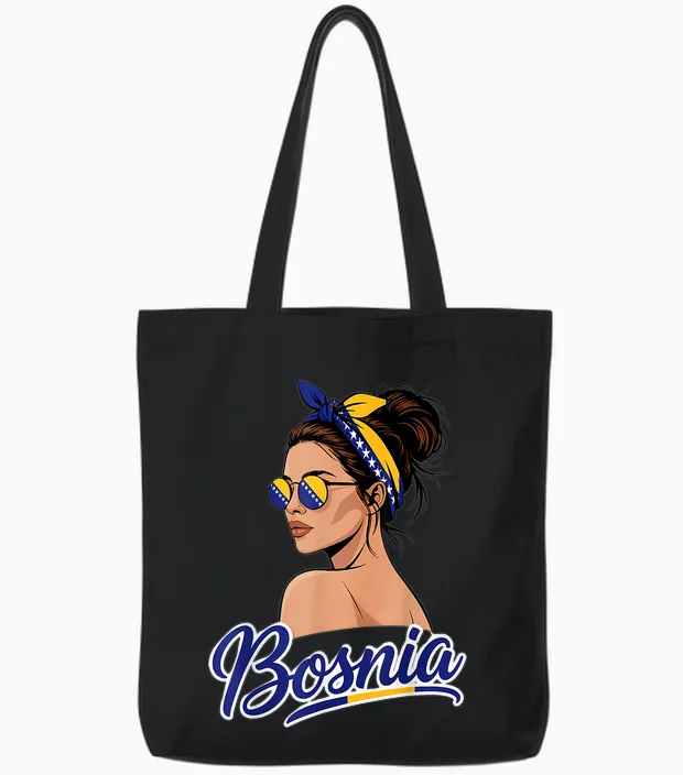 Bosnien Und Herzegowina Flagge Bosnian Pride Tote Bags in Black