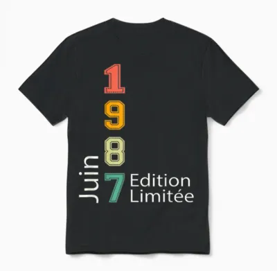 Née En Juin 1987 édition Limitée Anniversaire Juin 1987 Unisex T-Shirt - Black