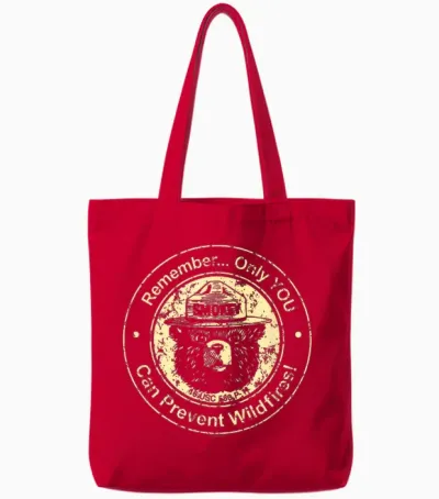 Smokey Bear Only You Can Prevent Wildfires Vintage Seal Tote Bags - Red