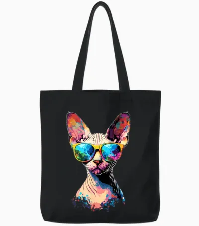 Sphynx Cat Sphynx Cat Canadian Cat Sweet Cats Sphynx T-Shirt, Black, S Tote Bags - Black