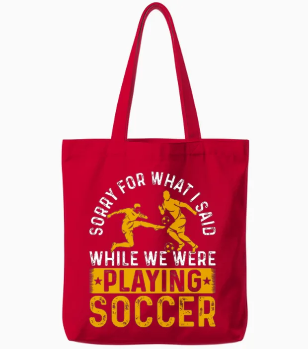 Soccer Lover Playing Soccer Game - Funny Soccer Tote Bags in Red