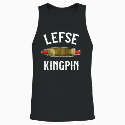 Funny Norwegian Lefse King Rolling Pin Unisex Tank Top - Black