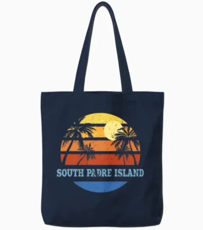 South Padre Island Texas South Padre Island Beach Tote Bags - Navy
