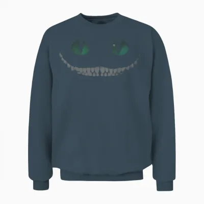 Disney Alice in Wonderland Smile Cheshire Cat T-Shirt, Black Unisex Sweatshirt - Dark Heather