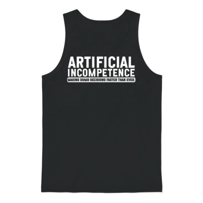 Funny Artificial Intelligence Phrase Saying Pun Unisex Tank Top - Black