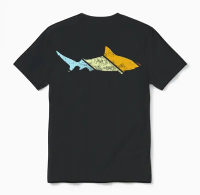 Shark Retro Unisex T-Shirt - Black