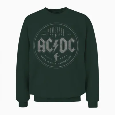 Official Ac/dc Rock N Roll Damnation Band Music Vintage Logo Unisex Sweatshirt - Forest