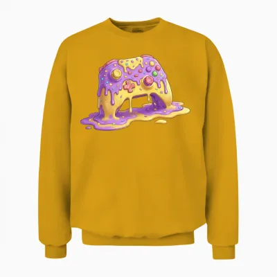 Drip Gamer Controller Retro Unisex Sweatshirt - Gold