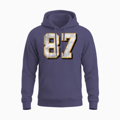 In My Number 87 Era Vintage Retro Unisex Hoodie - Heather Sport Dark Navy