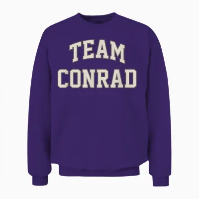 Team Conrad Cute Rivalry Graphic Coastal Style Unisex Sweatshirt - Purple