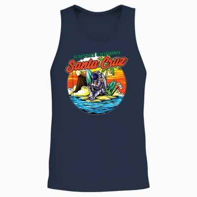 Santa Cruz Ca California Surfer I Santa Cruz California T-Shirt, Black Unisex Tank Top - Navy