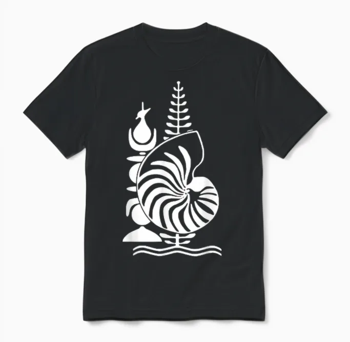 Kanak Emblem New Caledonia T-Shirt Gift Idea, Black, S Unisex T-Shirt in Black