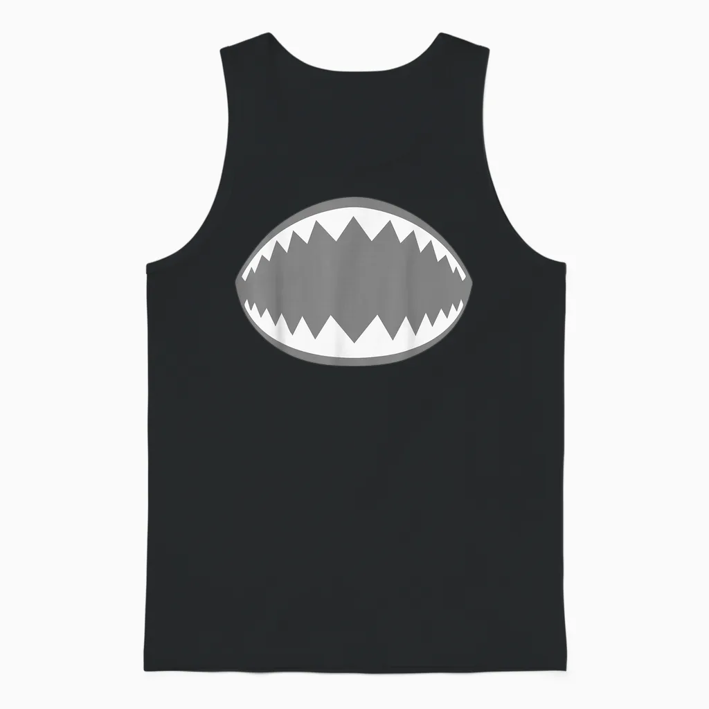 Shark Jaw Shirt Adult Kids Men Women Shark Mouth Costume Unisex Tank Top in Black