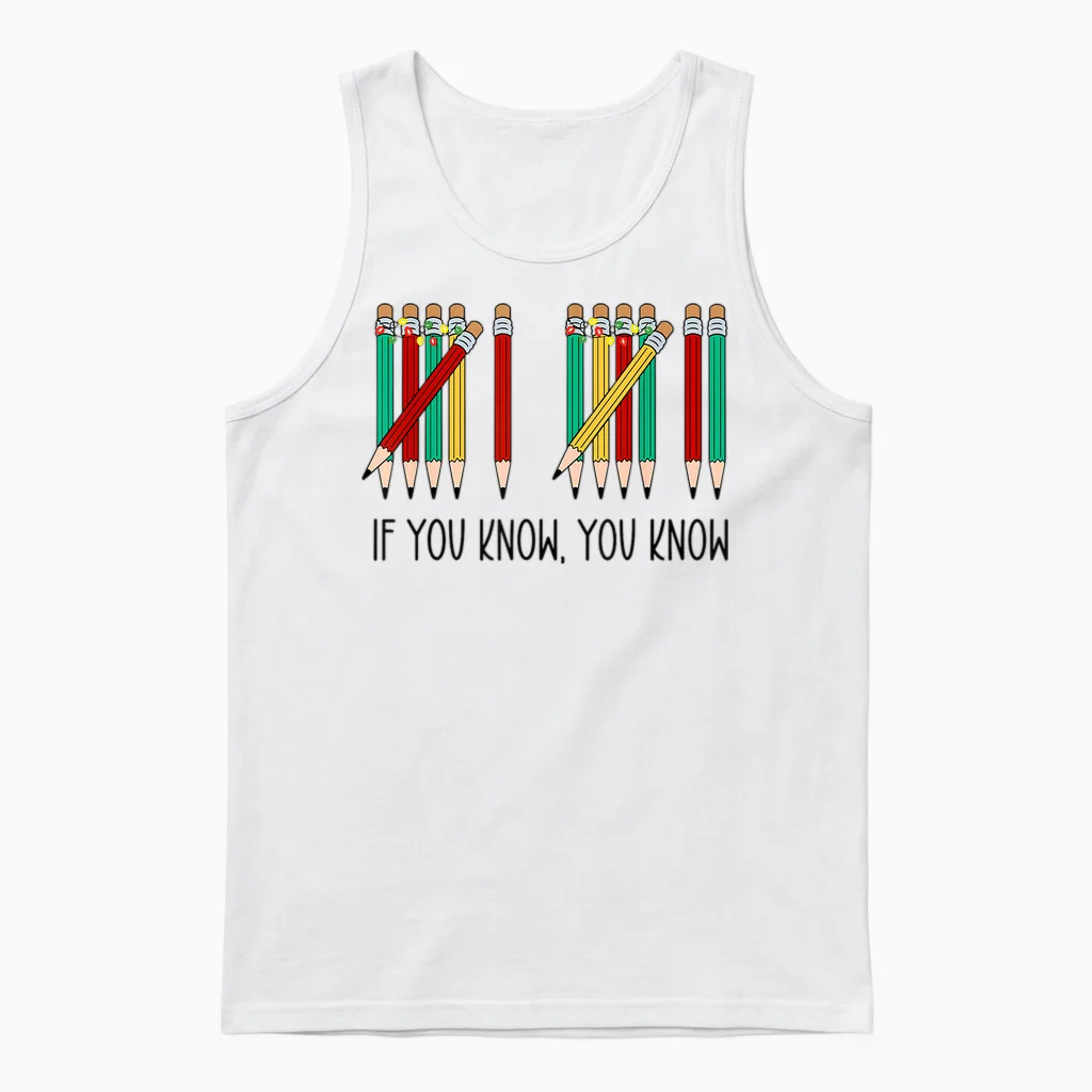 Funny Six Seven 6 7 Meme Gen Alpha 67 if You Know You Know Unisex Tank Top in White
