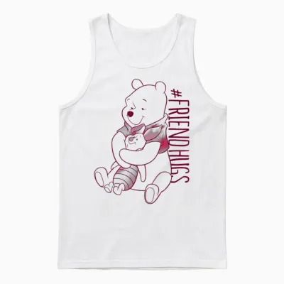 Disney Winnie the Pooh Piglet the Pooh Friend Hugs T-Shirt, White, S Unisex Tank Top - White