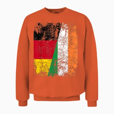 Irland Deutschland Flagge | Damen Herren Kinder | Irland Unisex Sweatshirt - Orange