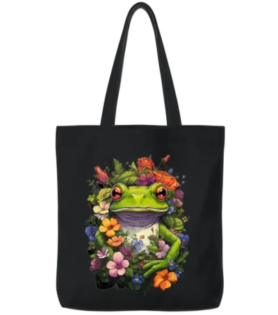 Aesthetic Frog Frogs for a Frog Lover Tote Bags - Black