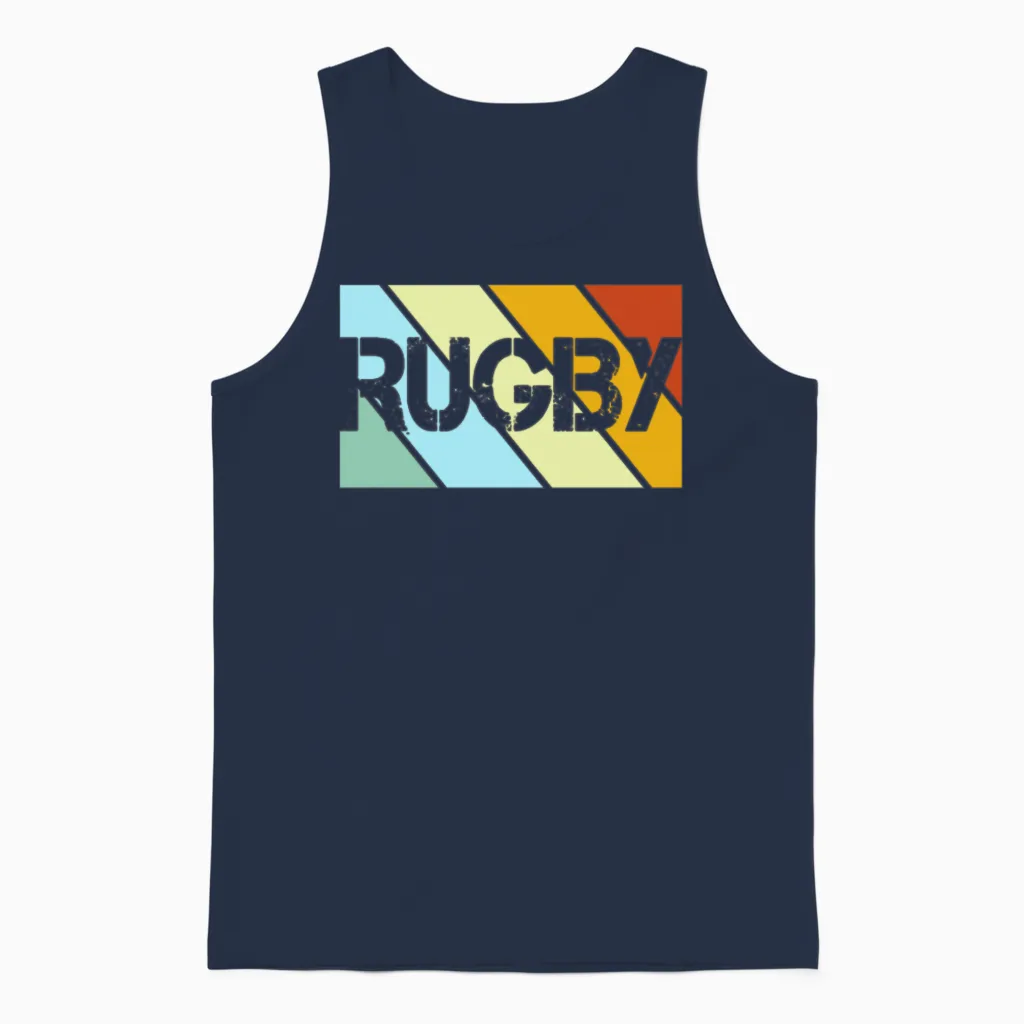 Rugby Retro Unisex Tank Top in Navy