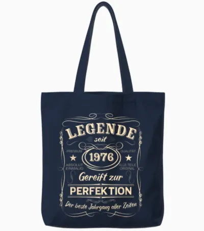 Legends 1976 Born Gift Vintage 1976 Birthday Tote Bags - Navy