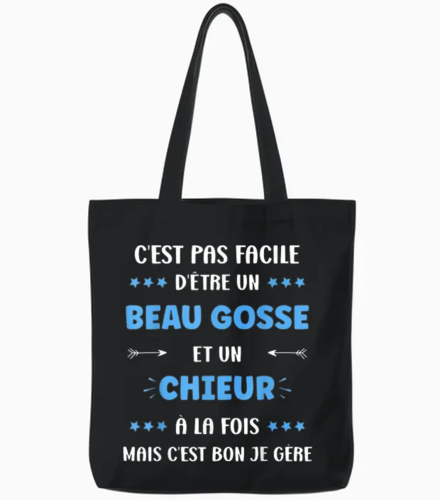 Citation Drole Super Chieur Beau Gosse Humour Chieur Tote Bags in Black