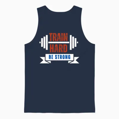 Train Hard, Be Strong Unisex Tank Top - Navy