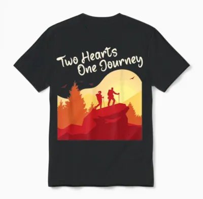 Eine Reise Paar Wandern Hochzeit Valentinstag Unisex T-Shirt - Black