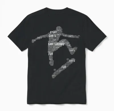 Skateboard Stunt Retro Skater Boys Children Men Unisex T-Shirt - Black