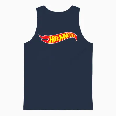 Hot Wheels - Hot Wheels Logo T-Shirt - Boys' Unisex Classic Fit Short Sleeve Crew Neck T-Shirt - Black - Size: Xs (4/5), S (6/7), M (8), L (10), Xl (12), Xxl (14/16) - Novelty T-Shirts Unisex Tank Top - Navy