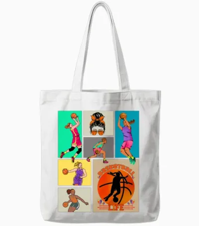 Women's Basketball - Girls Sport Lovers Tote Bags - White