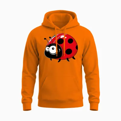 Cartoons-Funny-Ladybug Unisex Hoodie - Safety Orange