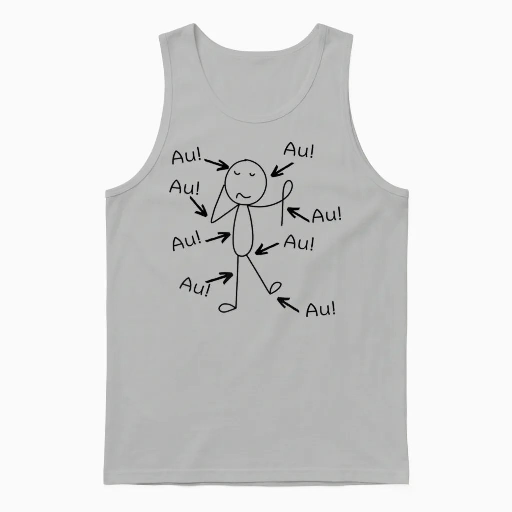 Lustig älter Werden Alter Mann Alte Frau Aua Au Geburtstag Unisex Tank Top in Ash