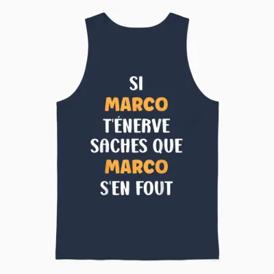 Name Marco Humour Marco Unisex Tank Top - Navy