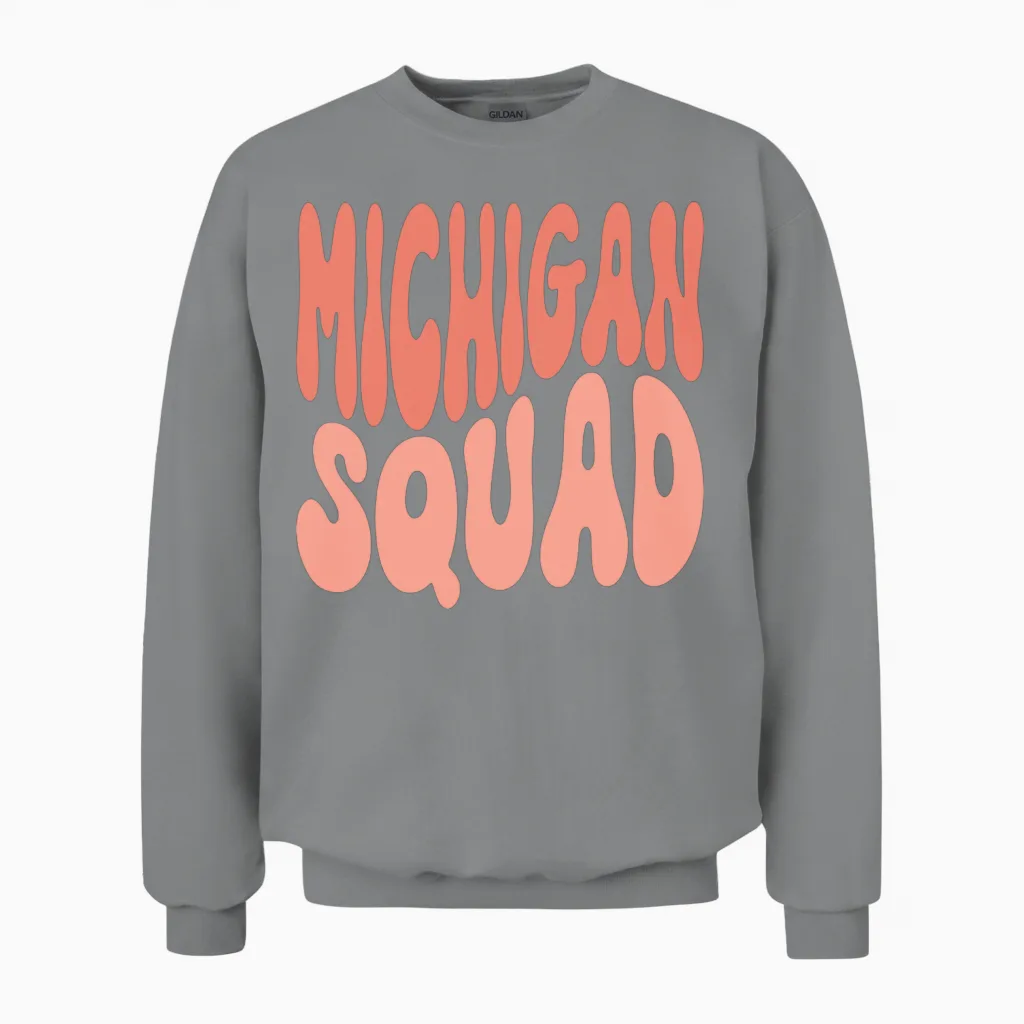 Michigan Squad Cute Retro Unisex Sweatshirt - Sport Grey