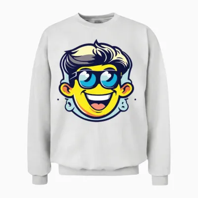 Cartoon Funny Men Unisex Sweatshirt - White