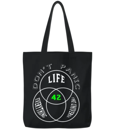 Dont Panic Tote Bags - Black