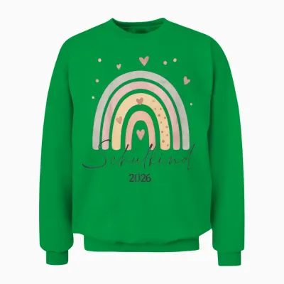 Kinder Schulkind 2026 Boho Regenbogen Einschulung Abc Unisex Sweatshirt - Irish Green