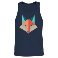 Fox — Wildlife Unisex Tank Top - Navy – 2